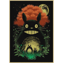 Vintage Retro Χάρτινη Αφίσα Anime Tonari No Totoro Miyazaki Διακοσμητικό Τοίχου Vintage Διακόσμηση