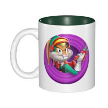 Looney Tunes keramische mok van 325 ml, donkergroen, schattige koffiemok voor mannen en vrouwen, geschikt voor thuis en op kantoor, kerstcadeau