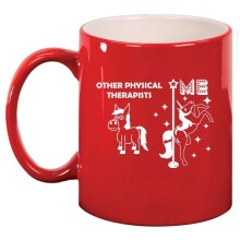 Grappige keramische koffiemok/theekopje met eenhoornprint en afbeelding van een fysiotherapeut-superster, een perfect cadeau voor haar, hem, een