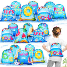 Bolsas con cordón para fiestas en la piscina, bolsas de recuerdo para fiestas en la piscina, decoraciones de playa para niñas y niños, suministros