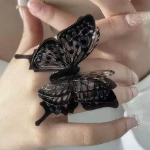RSAMD Punk Vlinderring Zwart Overdreven Gotische Driedimensionale Vintage Ring GiJO-Zilver-