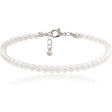 NANAHuang Lightweight Bohemian Imitation Pearls Adjustable Anklet Bracelet, Summer Beach Elegant Dainty Layered Boho Foot Jewelry for Women