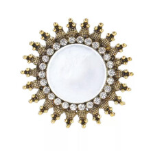 RSAMD Luxe Grote Bloem Gouden Ring Dames Antieke Holle Zilveren Zirkonia Trouwring Cadeau-Goud1