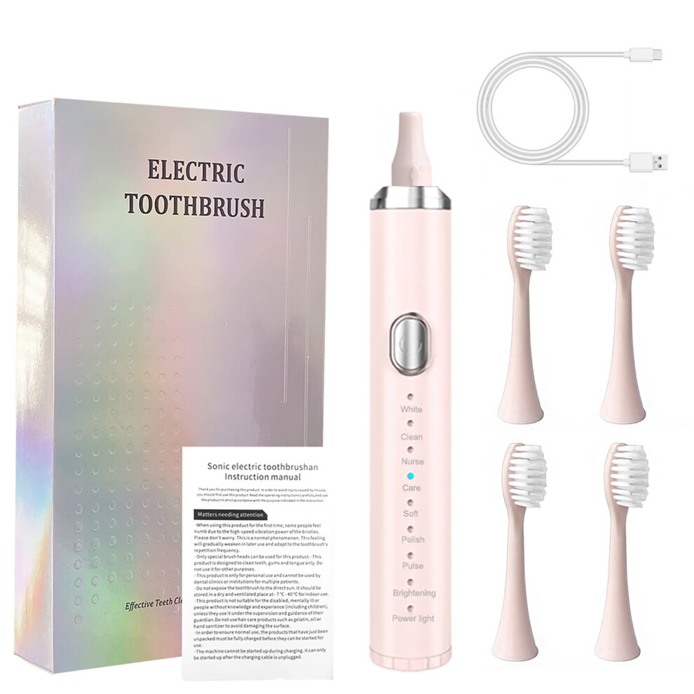 Toothbrush For Adults With 4 Brush Heads Rechargeable Toothbrush For 90 Days Using Portable Toothbrush