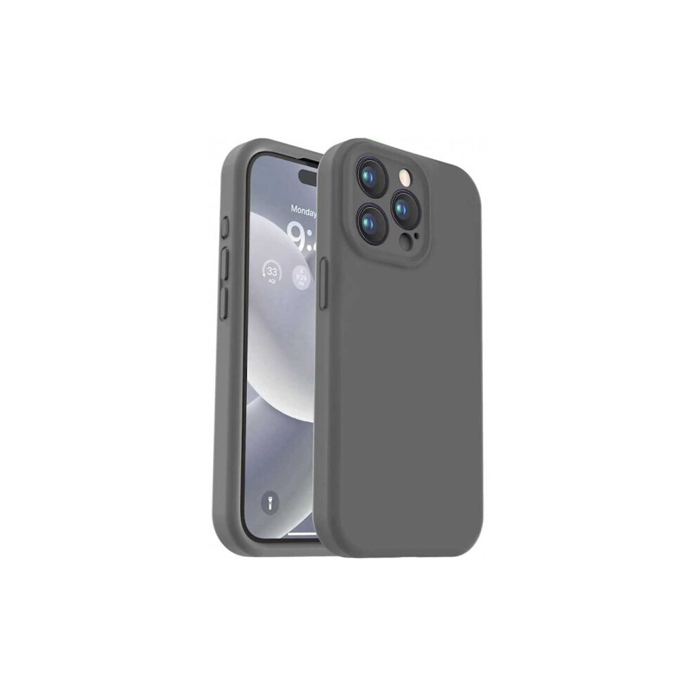 Compatible With Iphone 16 Pro Rubber Cover With Camera Protection Liquid V2 - Grey 9164030726338