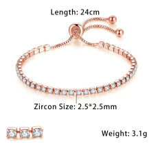 Tennisarmband met zirkonia voor dames, modieus, oogverblindend, met diverse kristallen kettingen, trendy en sexy, perfect voor feestjes. LJQ