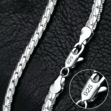 Colar RSAMD925 em prata de lei, corrente de 6 mm, para homens e mulheres, ideal para casamentos e noivados - 50 cm (20 polegadas).