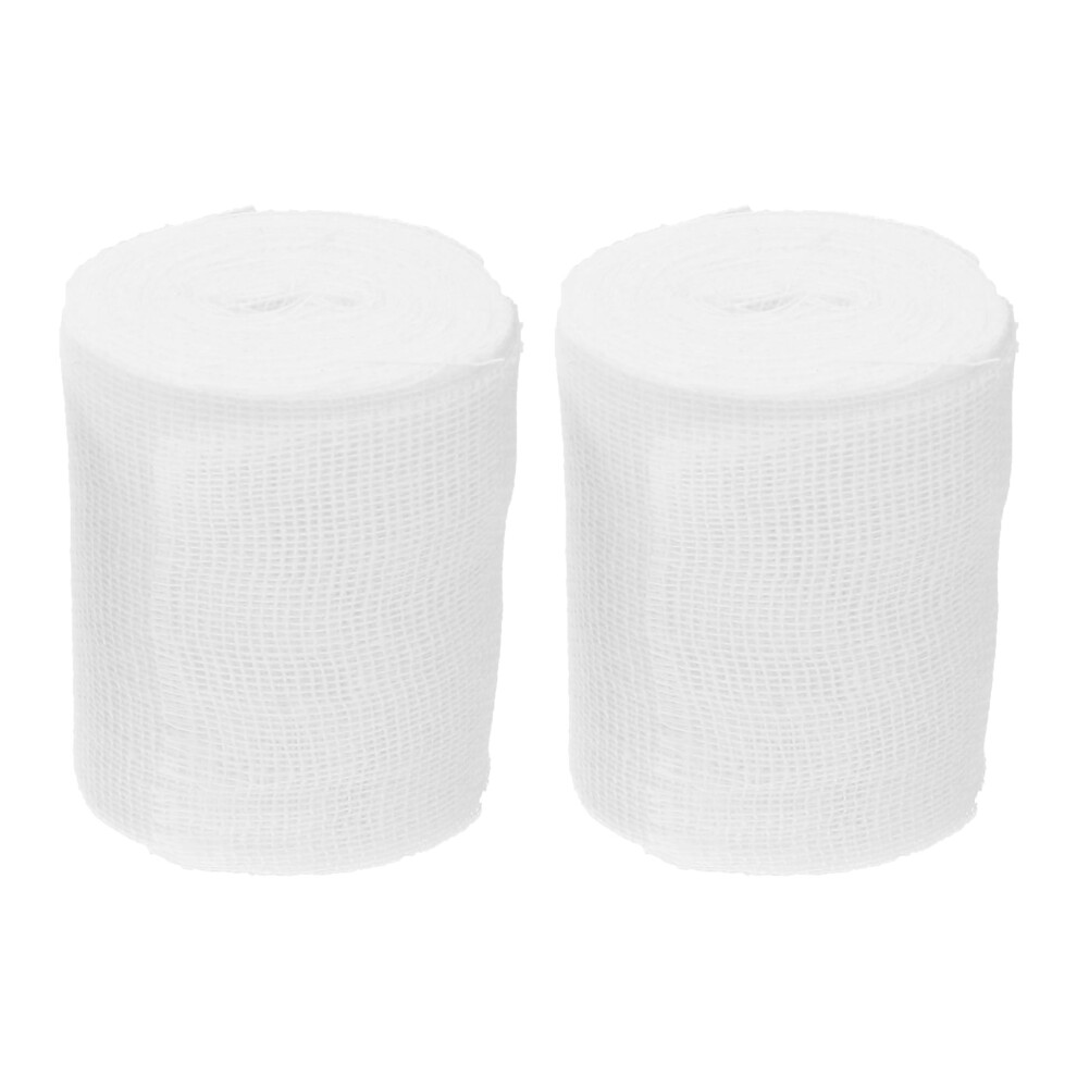 Gauze Roll 2 Rolls First Aid Wound Bandage Wraps Stretch Wound Care Gauzes