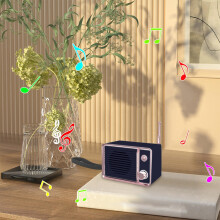 Caixa de Som Bluetooth Sem Fio DW01, Portátil, Estilo Retrô para Ambientes Externos, Compatível com TV, Presente Criativo para a Família, Ideal