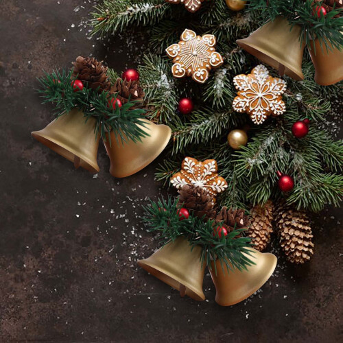 Feestelijke rode en groene kerstbelversiering met rand 2