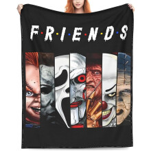 Manta de Filme de Terror 101,6 cm x 76,2 cm - Cobertor macio para Halloween, Natal e Decoração de Casa - Ideal para Fãs de Terror