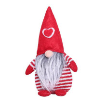 Zonghan netkaná čepice se srdcem, ručně vyráběné trpaslíkové vánoční figurky Santa Claus, ozdoba na sváteční stůl, slavnostní dárek