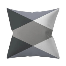Capa de Almofada Geométrica em Algodão e Linho 45x45 cm, Poliéster Cinza, para Sofá, Almofadas Decorativas, Decoração para Casa.
