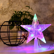Estrela de Natal com Luzes para o Topo da Árvore, 10/30 LEDs, Enfeite Brilhante para Árvore de Natal, Decoração para Festas e Casa, da