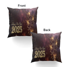 Feliz Ano Novo 2025 - Capa de Almofada Decorativa 50x50cm (20x20 polegadas) para Decoração Externa, Ideal para Sala de Estar, Sofá e Outros