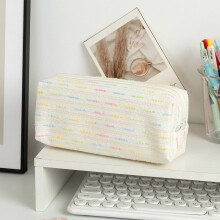 Estojo para lápis Djunllk - Estojo minimalista com zíper, linhas coloridas, leve e portátil, ideal para viagens e organização de material de