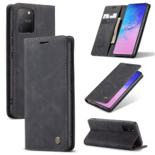 Capa tipo carteira em couro PU vintage compatível com Samsung Galaxy Note10 Lite, com compartimento para cartões, suporte e fecho magnético.