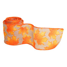 Ruban automnal à bordure métallique - Idéal pour décorer avec des motifs de Thanksgiving, de citrouilles et de feuilles d'érable - Fournitures