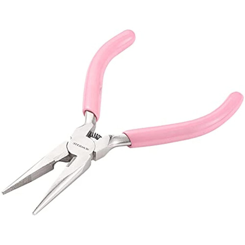 Alicate de bico fino de 12,7 cm (5 polegadas) com mandíbulas serrilhadas, mini alicate de precisão para projetos de artesanato e fabricação de