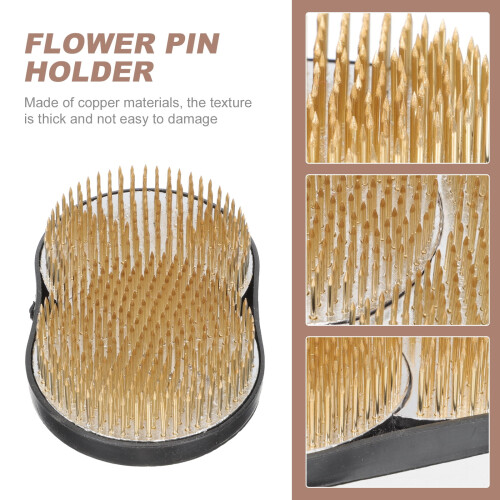 Support à fleurs réutilisable en cuivre, style épingle, lot de 1 2