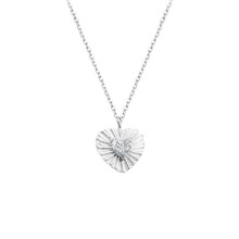 Colar minimalista com pingente de zircônia cúbica, modelo Love, para mulheres que usam diariamente, em aço inoxidável, ideal para o outono e