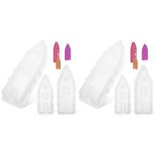 6 moules à bougies en forme de cœur, en silicone, pour cire et résine. Grand format.