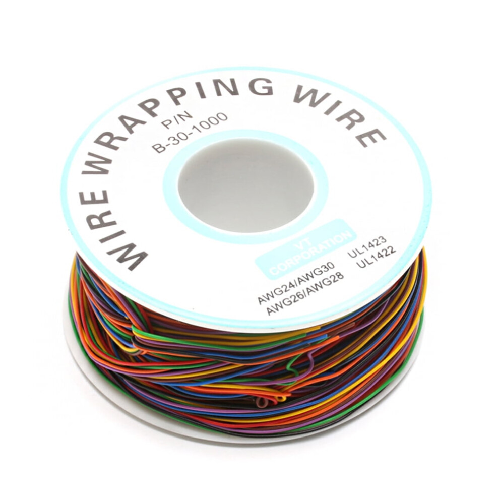 Jixopn 250M 30Awg Tinned Copper Single Core Pcb Jumper Wire B-30-1000 Insulated Electronic Conductor For Electronic Test 9164030730618