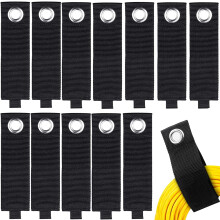12er-Pack Verlängerungskabelhalter-Organizer, groß, 13 Zoll (ausgeklappt), Kabelbinder, robuste Ausführung, Klettverschluss