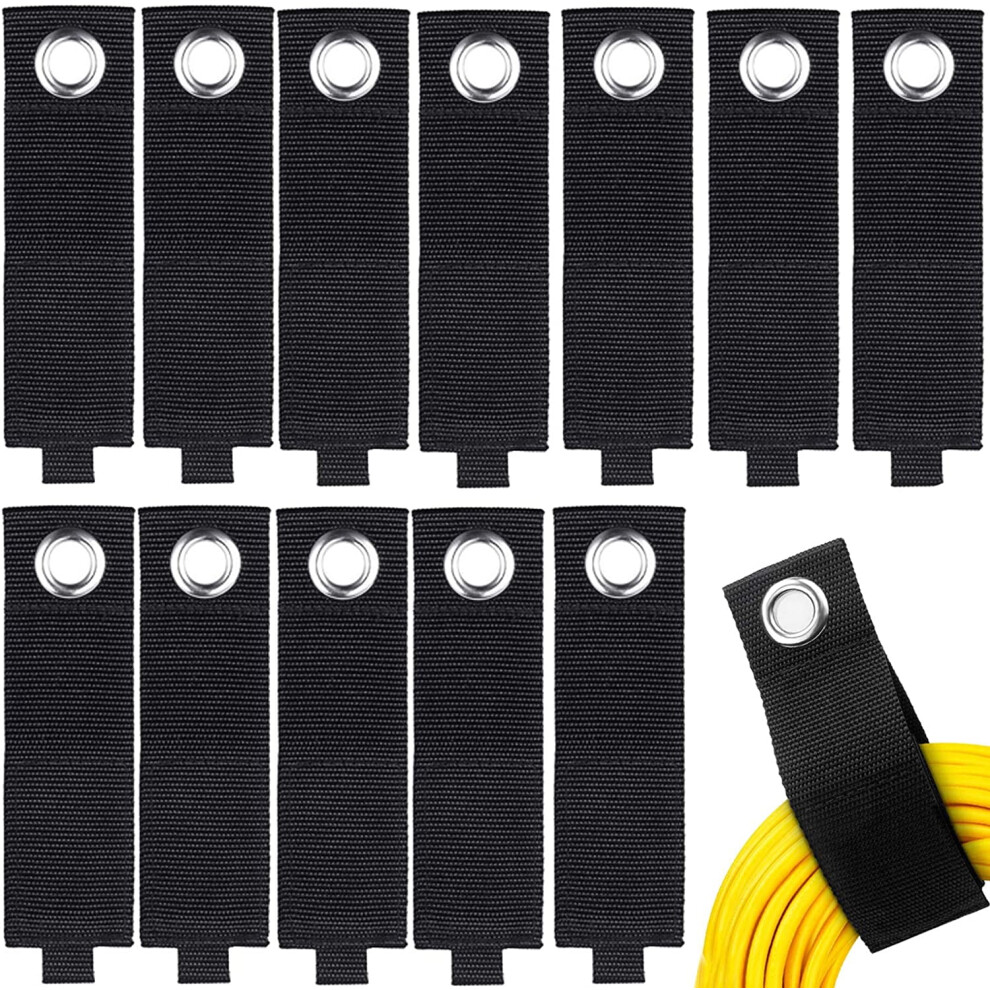 12 Pack Extension Cord Holder Organizer Large 13 Inch (Unfolded) Cable Strap Wrap Heavy Duty Hoop And Loop Hanger 9164030730014