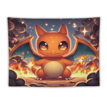 Gobelíny Charmander Tapiserie Nástěnná dekorace pro obývací pokoj Ložnice Koupelna Deka Nástěnné umění