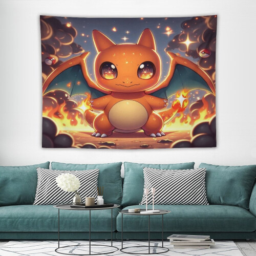 Ταπισερί Charmander Ταπισερί Κρεμαστό για Σαλόνι, Υπνοδωμάτιο, Διακόσμηση Ντορμ, 2