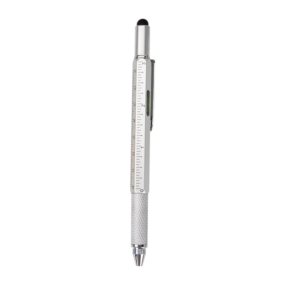 Lulshou Multi-Function Tool Pen One Screwdriver Level Meter Scale Capacitive Pen 6-In-1 Metal Ballpoint Pen 1Ml 9164030887329