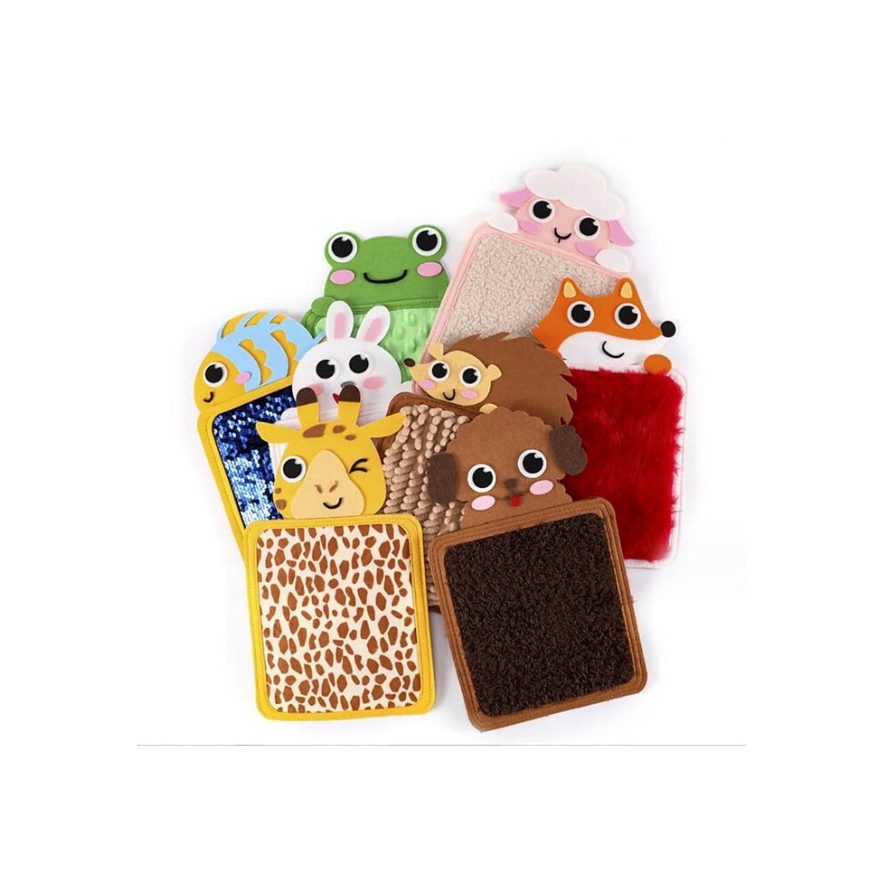 Twfbrm Sensory Mats for Kids, Early Educational Toys with Simulated Animals Skin Texture, Tactile Tiles for Toddlers 1-3, Autistic Children,