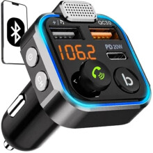 Bluetooth FM-Transmitter & Ladegerät 20 W – Fürs Auto – Kfz-Ladegerät
