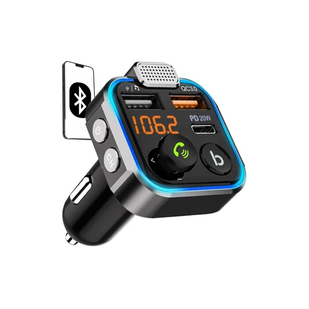 Bluetooth Fm Transmitter & Charger 20W - For The Car - Car Charger 9164030887947