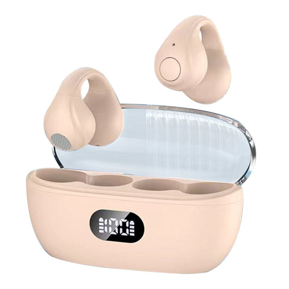 Wireless Ear Clip Bone Conduction Earphones Bluetooth 5.3 Wireless Headphones For Running Cycling White 9164030888036