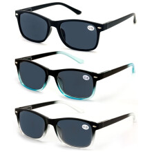 Lot de 3 paires de lunettes de soleil de lecture pour hommes et femmes - Lunettes de lecture teintées pour l'extérieur - NON BIFOCALES +4.00