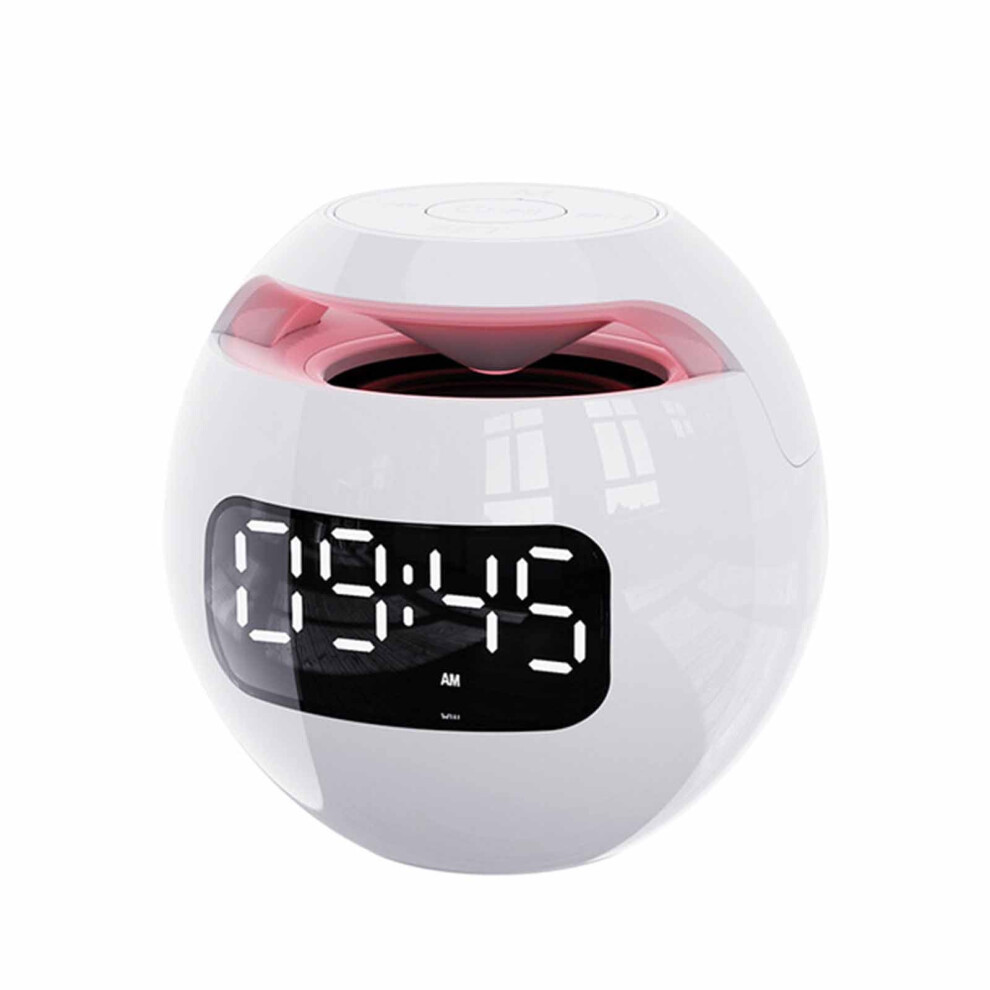 Quinlirra Bluetooth 5.0 Speaker Alarm Clock, Hi-Fi Sound, 2000Mah Battery, 18H Playtime, Bedroom Radio (White) White 9164030889347