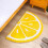 Eease Lemon Half Circle Bath Mat Αντιολισθητικό Απορροφητικό Χαλί για Είσοδο Σπιτιού και 2
