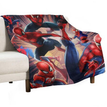 Spiderman-Verse-Decke (Queen-Size), passend für Bett und Sofa, superweicher, leichter Plüschflanell für Mädchen und Jungen, 102 x 127 cm
