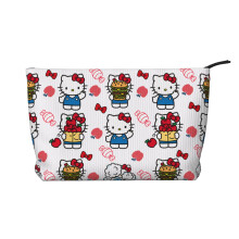 Moderne kunst katten corduroy cosmetische tas, dames toilettas met ritssluiting, draagbare cosmetische reistas