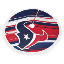 Texans Weihnachtsbaumdecke aus Plüsch mit Fransen, passend zur NFL-Dekoration, in den Teamfarben, einfache Montage, tolles Geschenk für Fans (76
