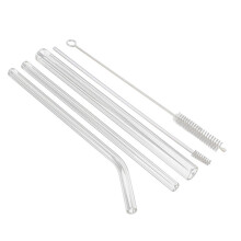 Conjunto de 5 Canudos de Vidro Ecológicos Retos para Bebidas. Canudos com Ponta de Vidro.