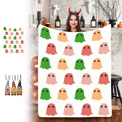 Κουβέρτα Donemore New Flannel Throw για Halloween, απαλή, αφράτη φλις κουβέρτα για κρεβάτι και 1