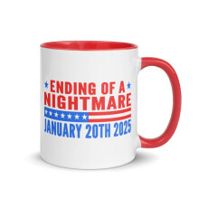 Trump Vance2025Inauguratie Mok met Kleur Binnenin, Einde van een Nachtmerrie 20 januari 2025 (Rood, 325 ml)