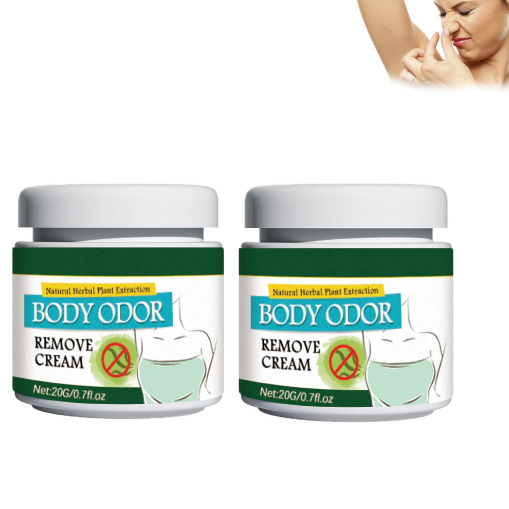 Cream Underarm Odor Remover Vegan Antiperspirant Natural Longlasting Armpit Odor Control 2Pcs
