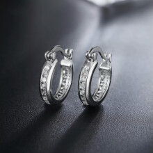 RSAMD Ohrringe aus Weißgold mit Kristallfüllung, Schmuck für Hochzeiten, massiver Stein, süße Damenohrringe aus Silber