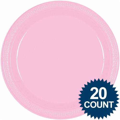 Rosa 10" Plastikteller (20 Stück)