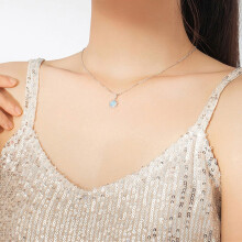 Collier pour femme en argent sterling 925 plaqué soleil Kiplyki, style tendance.