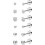 Σκουλαρίκια Jstyle Titanium Cubic Zirconia Ball Flat Back, Υποαλλεργικά μικροσκοπικά καρφιά, 7